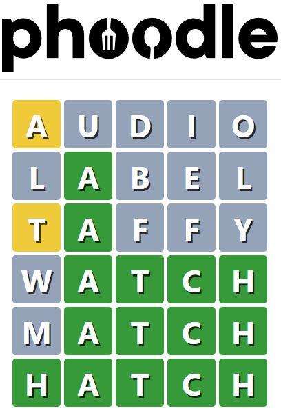 Daily Phoodle Answer 491 - 11th September 2023