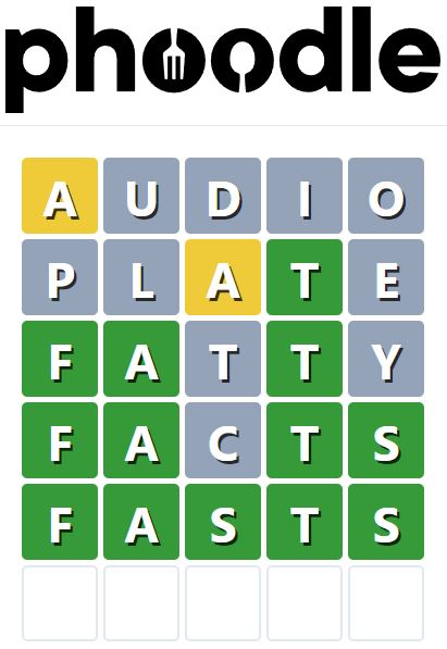 Daily Phoodle Answer 498 - 18th September 2023