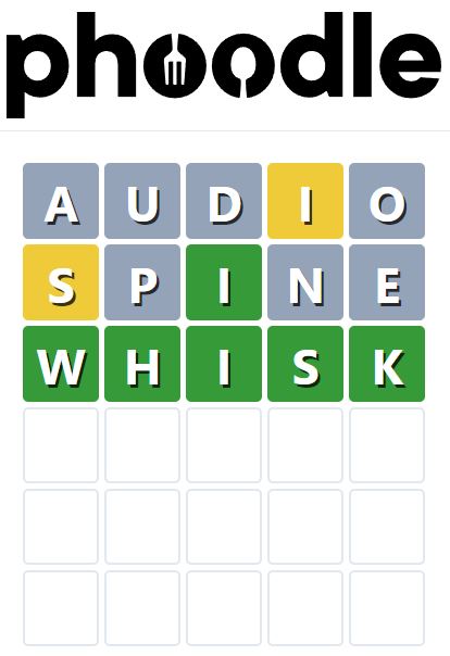 Daily Phoodle Answer 499 - 19th September 2023