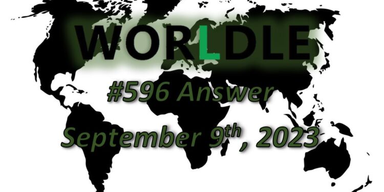 Daily Worldle 596 Answers - September 9th 2023