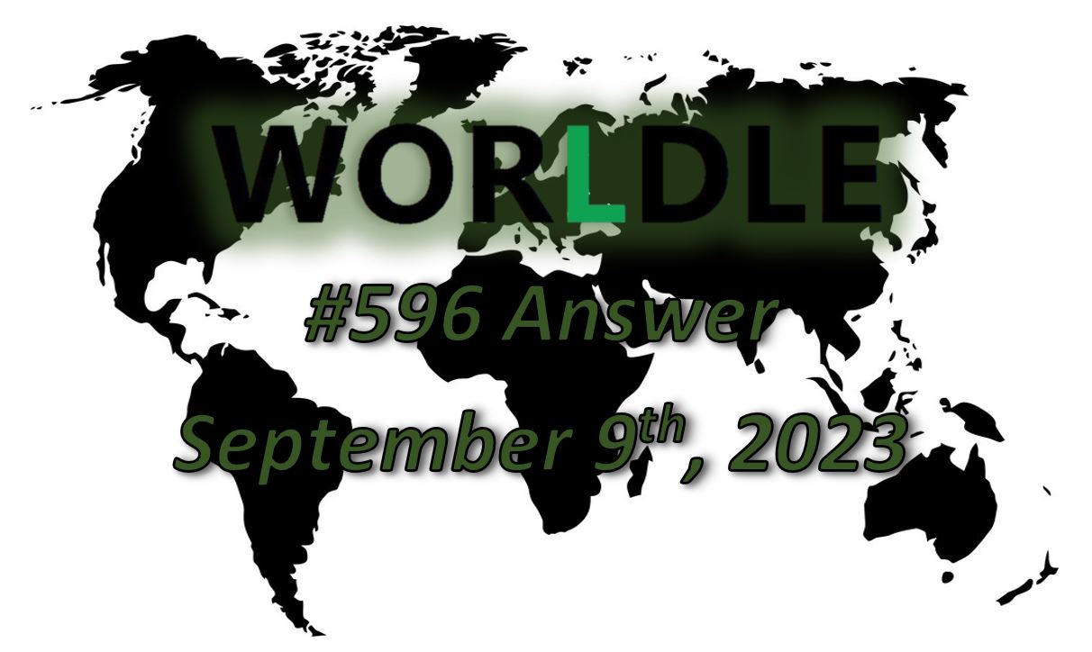 Daily Worldle 596 Answers - September 9th 2023
