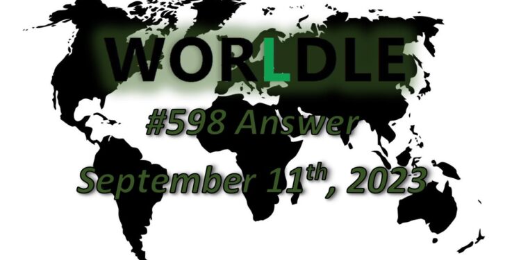 Daily Worldle 598 Answers - September 11th 2023