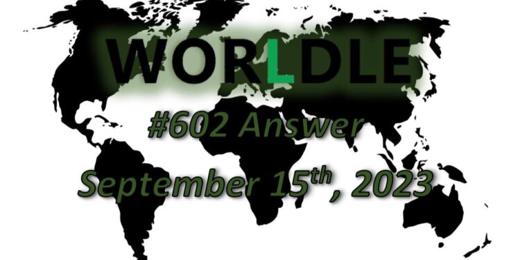 Daily Worldle 601 Answers - September 14th 2023