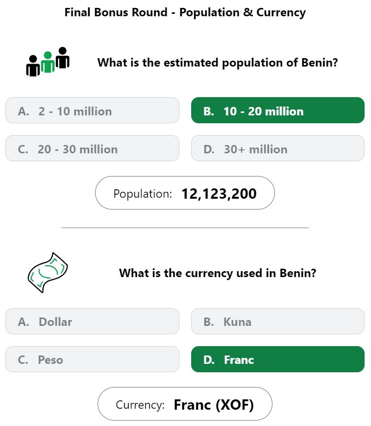 Daily Worldle 607 Bonus Currency & Population Answer - September 20th 2023