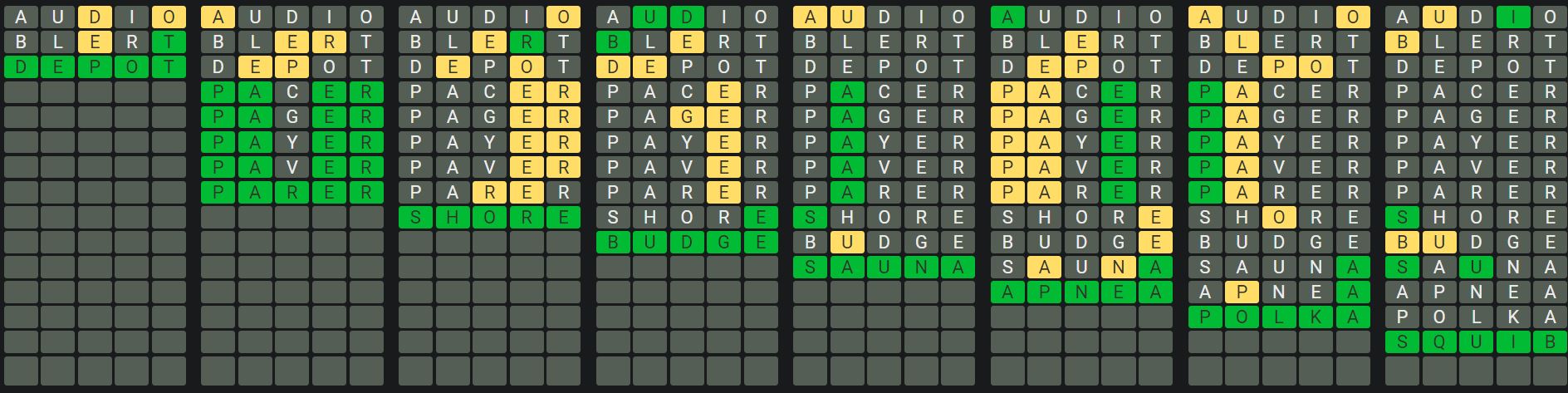 Daily Octordle 707 Sequence Answer - January 1st 2024