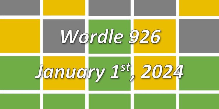 Daily Wordle 926 - 1st January 2024