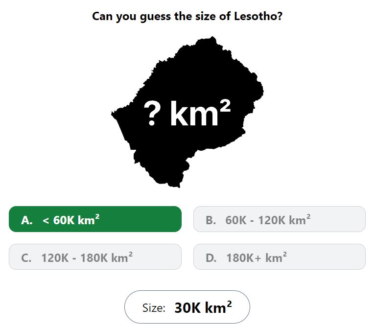 Daily Worldle 710 Bonus Size Answer - January 1st 2024