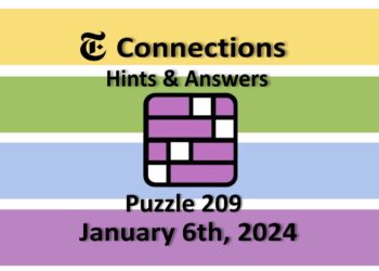 Daily NYT Connections 209 Answers - January 6th 2024