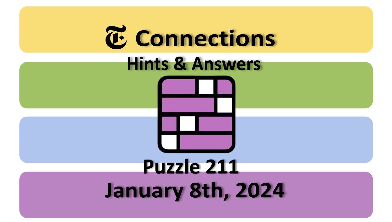 Daily NYT Connections 211 Answers - January 8th 2024