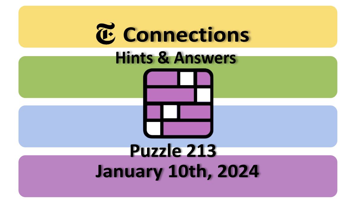 Daily NYT Connections 213 Answers - January 10th 2024