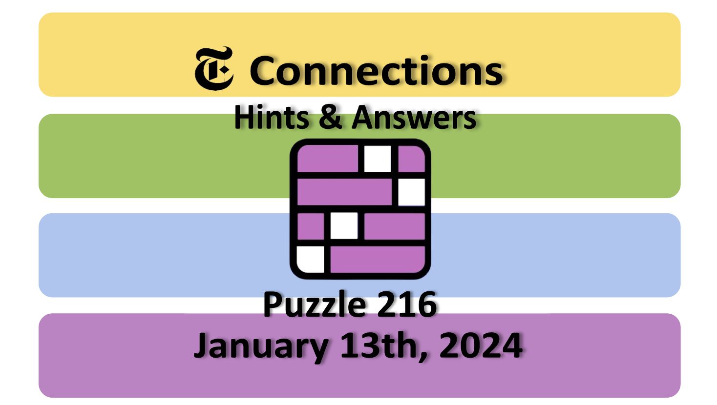 Daily NYT Connections 216 Answers - January 13th 2024