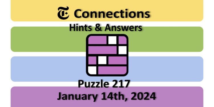 Daily NYT Connections 217 Answers - January 14th 2024
