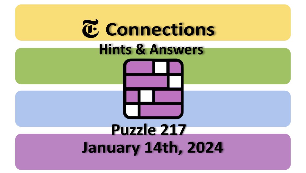 Daily NYT Connections 217 Answers - January 14th 2024