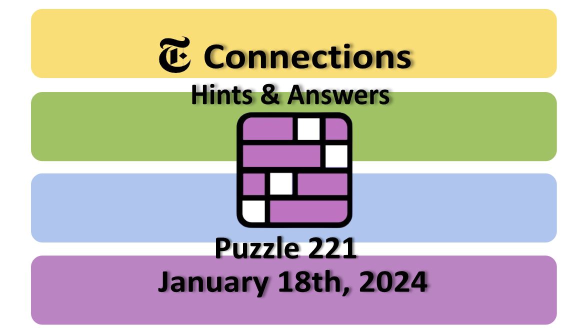 Daily NYT Connections 221 Answers - January 18th 2024