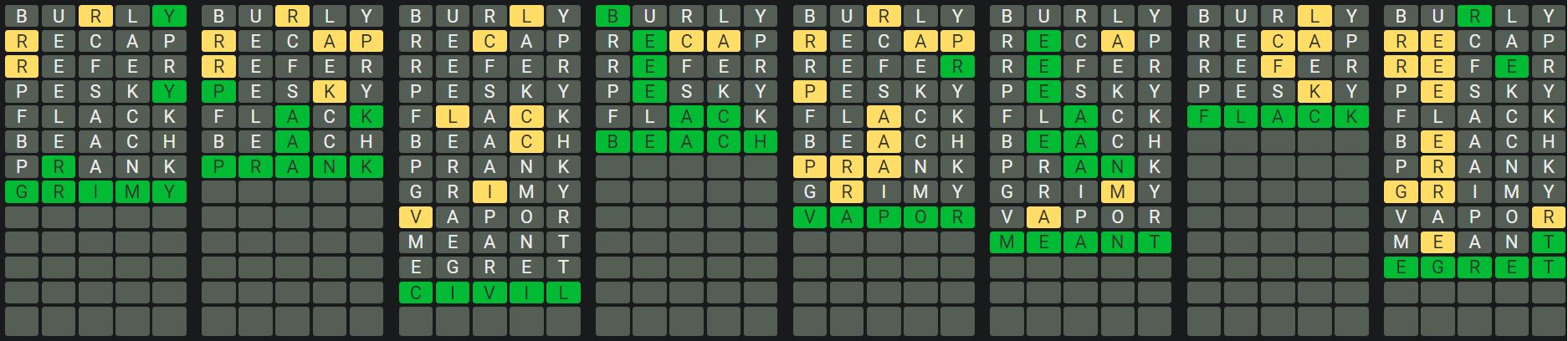 Daily Octordle 727 Rescue Answer - January 21st 2024
