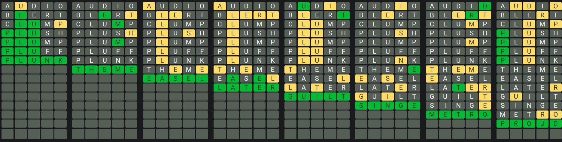 Daily Octordle 732 Sequence Answer - January 26th 2024