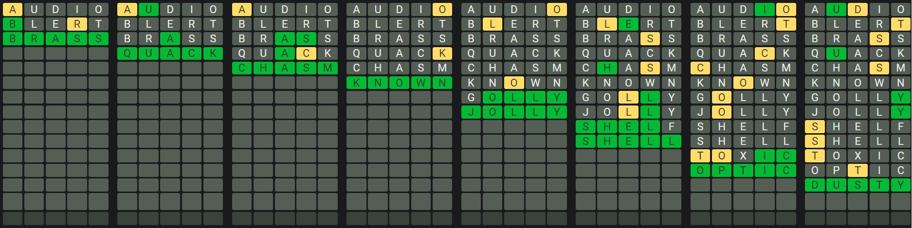 Daily Octordle 735 Sequence Answer - January 29th 2024