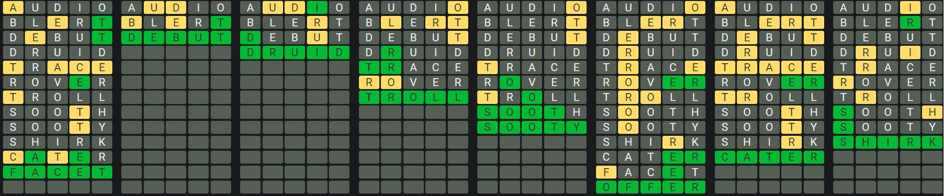 Daily Octordle Answer 729 - January 23rd 2024