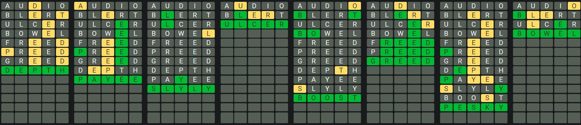 Daily Octordle Answer 730 - January 24th 2024