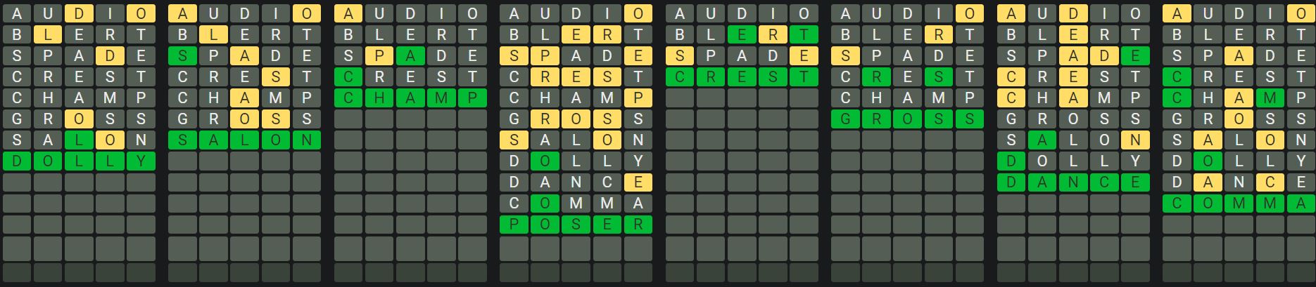 Daily Octordle Answer 731 - January 25th 2024