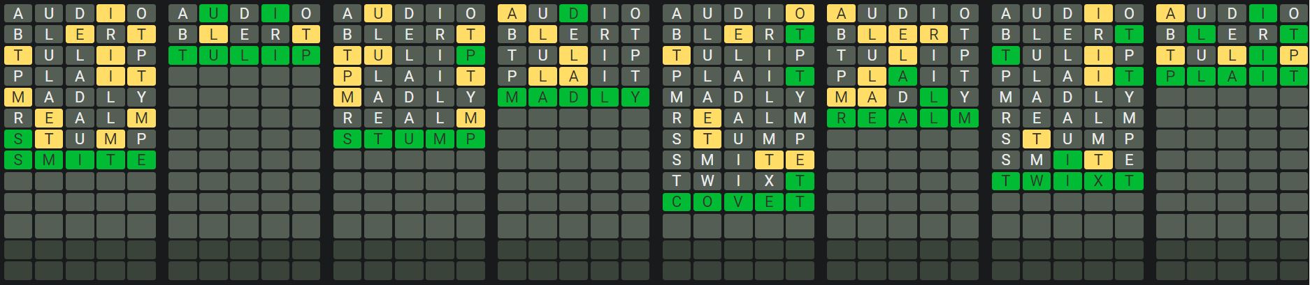 Daily Octordle Answer 732 - January 26th 2024