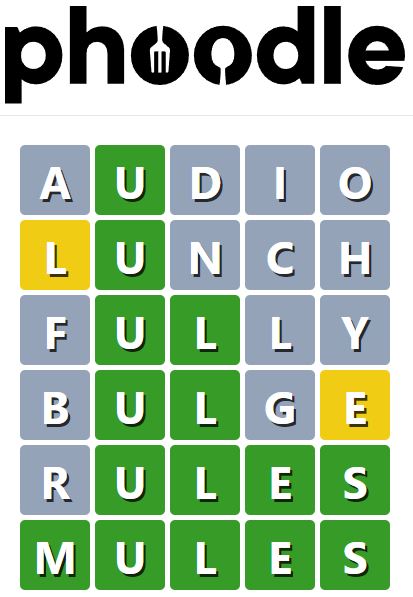 Daily Phoodle Answer 628 - 26th January 2024