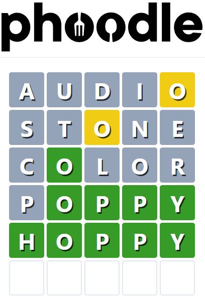 Daily Phoodle Answer 634 - 1st February 2024