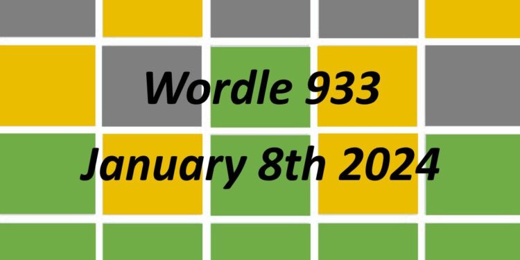 Daily Wordle 933 - 8th January 2024