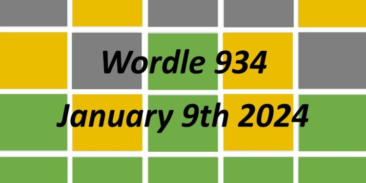 Daily Wordle 934 - 9th January 2024