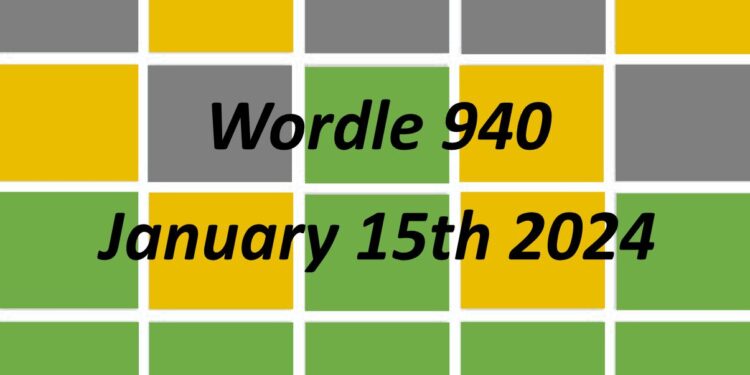 Daily Wordle 940 - 15th January 2024