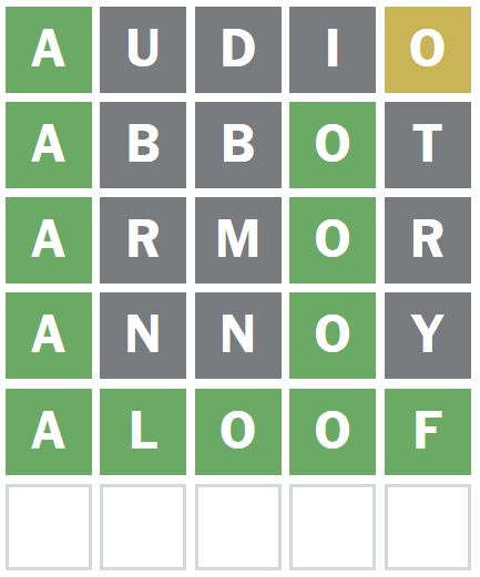 Daily Wordle Answer 951 - 26th January 2024