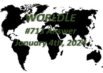 Daily Worldle 713 Answers - January 4th 2024