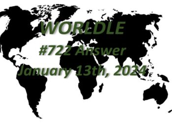 Daily Worldle 722 Answers - January 13th 2024