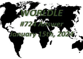 Daily Worldle 724 Answers - January 15th 2024