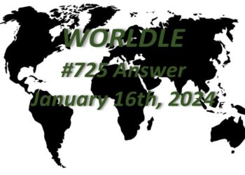 Daily Worldle 725 Answers - January 16th 2024