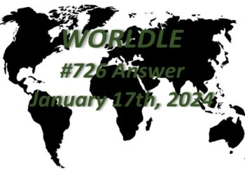 Daily Worldle 726 Answers - January 17th 2024