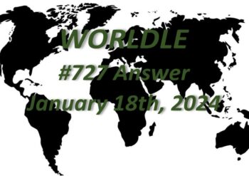 Daily Worldle 727 Answers - January 18th 2024