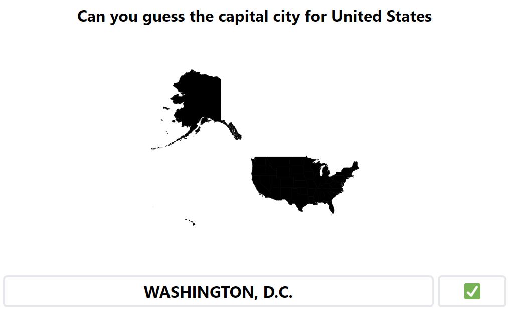 Daily Worldle 728 Bonus Capital City - January 19th 2024
