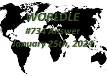 Daily Worldle 734 Answers - January 25th 2024