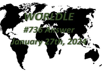 Daily Worldle 736 Answers - January 27th 2024