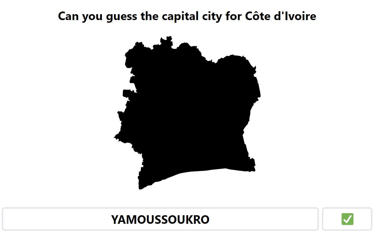 Daily Worldle 740 Bonus Capital City - January 31st 2024