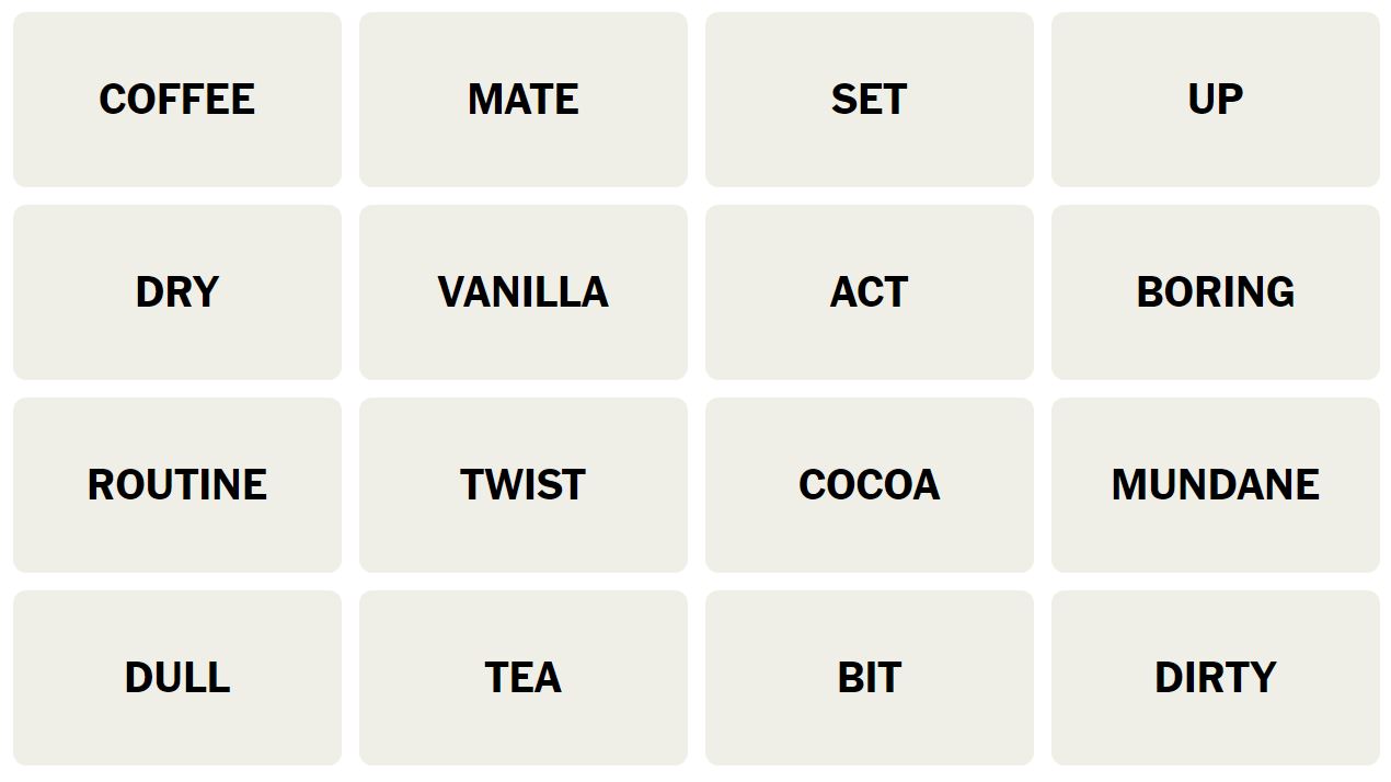 Daily NYT Connections 238 Puzzle - 4th February 2024