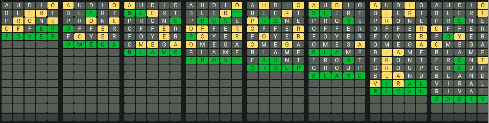 Daily Octordle 739 Sequence Answer - February 2nd 2024