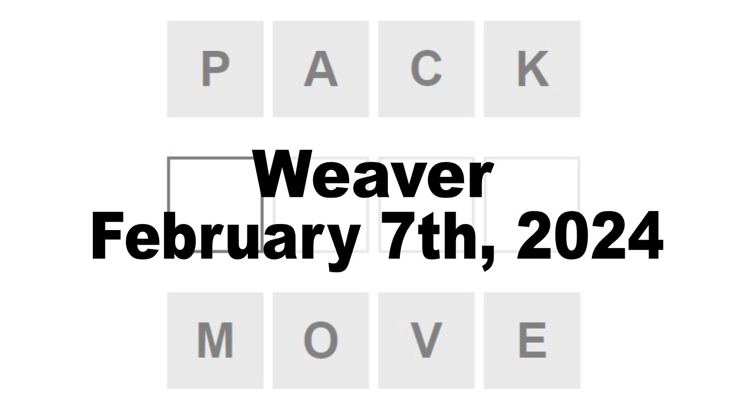 Daily Weaver Answers - 7th February 2024