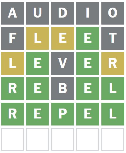 Daily Wordle Answer 961 - 5th February 2024