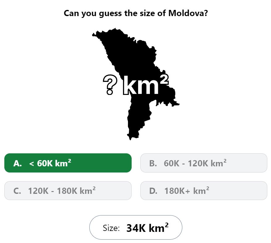 Daily Worldle 744 Bonus Size Answer - February 4th 2024