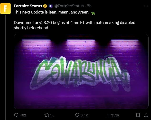 Fortnite 4.13 Update Server Downtime 28.20 7 February 2024