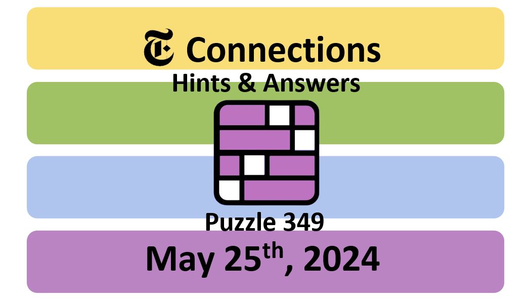Daily NYT Connections 349 Answers - May 25th 2024