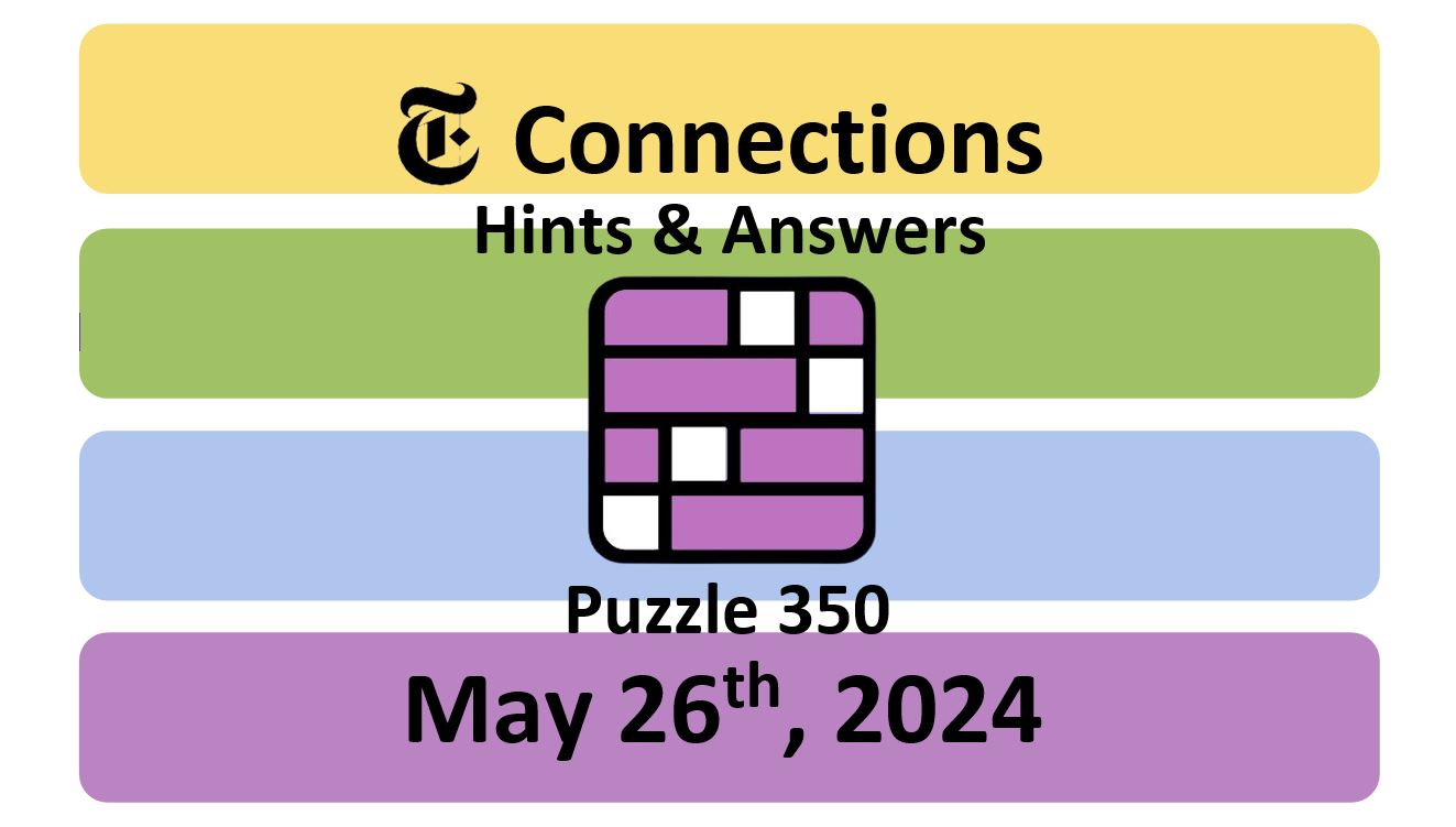 Daily NYT Connections 350 Answers - May 26th 2024