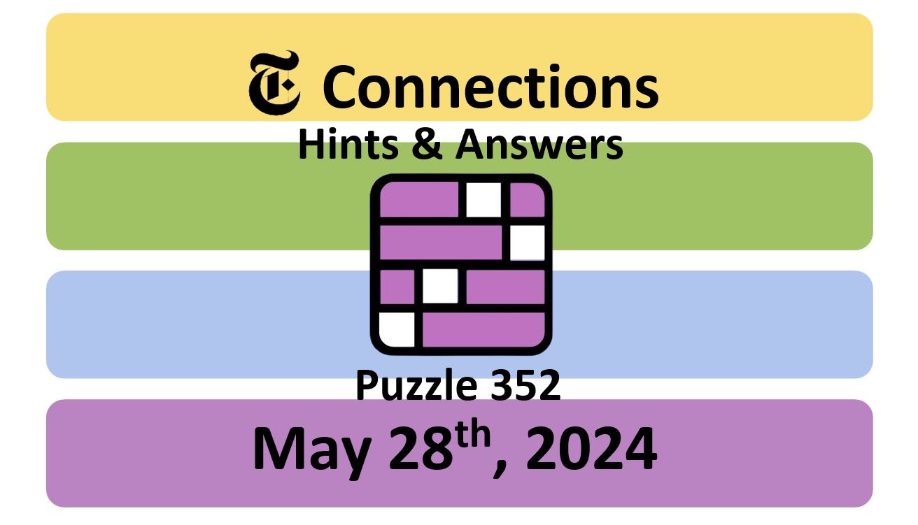 Daily NYT Connections 352 Answers - May 28th 2024